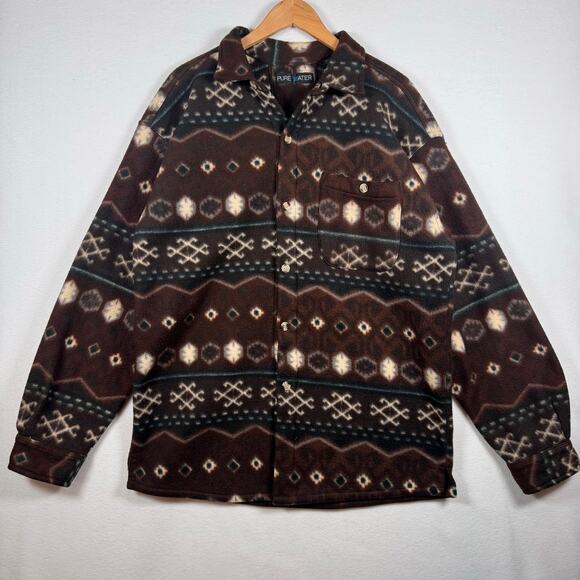 Men's Shacket Shirt Jacket Button Up Navajo Print Western Warm Outdoor size XL - Picture 1 of 6